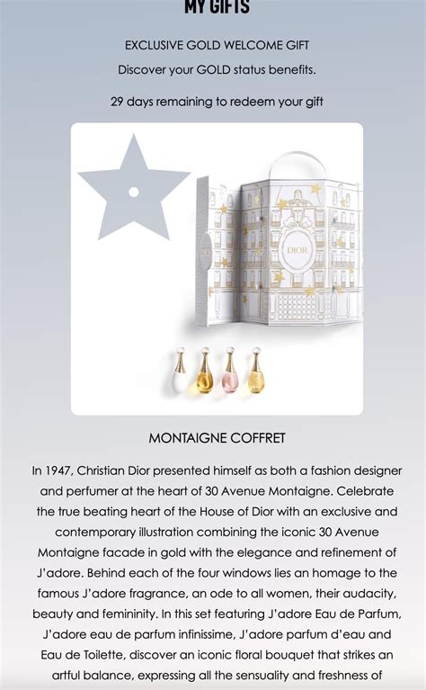 dior gold status birthday gift|dior free gift policy.